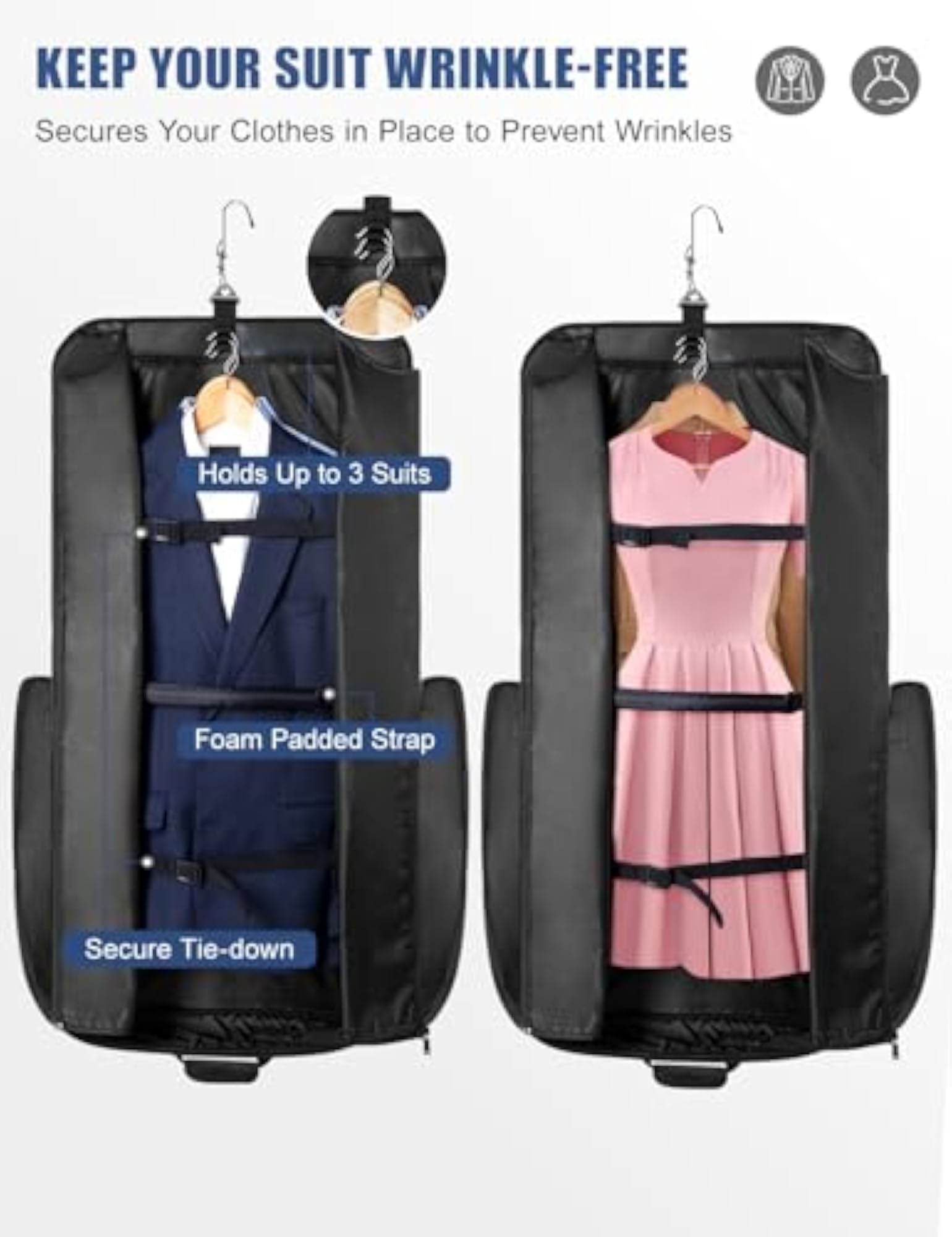 Garment Bag for Travel Large Leather Carry On